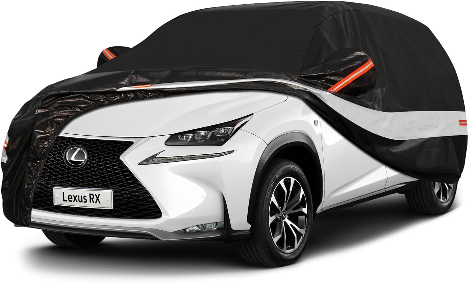 10 Layers SUV Car Cover Custom Fit for Lexus RX350 RX450 RX500(2015-2024) Waterproof All Weather for Automobiles, Outdoor Full Cover Sun UV Rain Protection with Cotton.Black