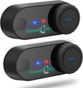 FreedConn TCOM VB Motorcycle Helmet Bluetooth Headset, Motorcycle Communication Systems with CVC Noise Cancellation, Stereo Music, 3 Riders 0.5mi/800m intercom, 12Hrs Intercom, IP65, 2 Pack