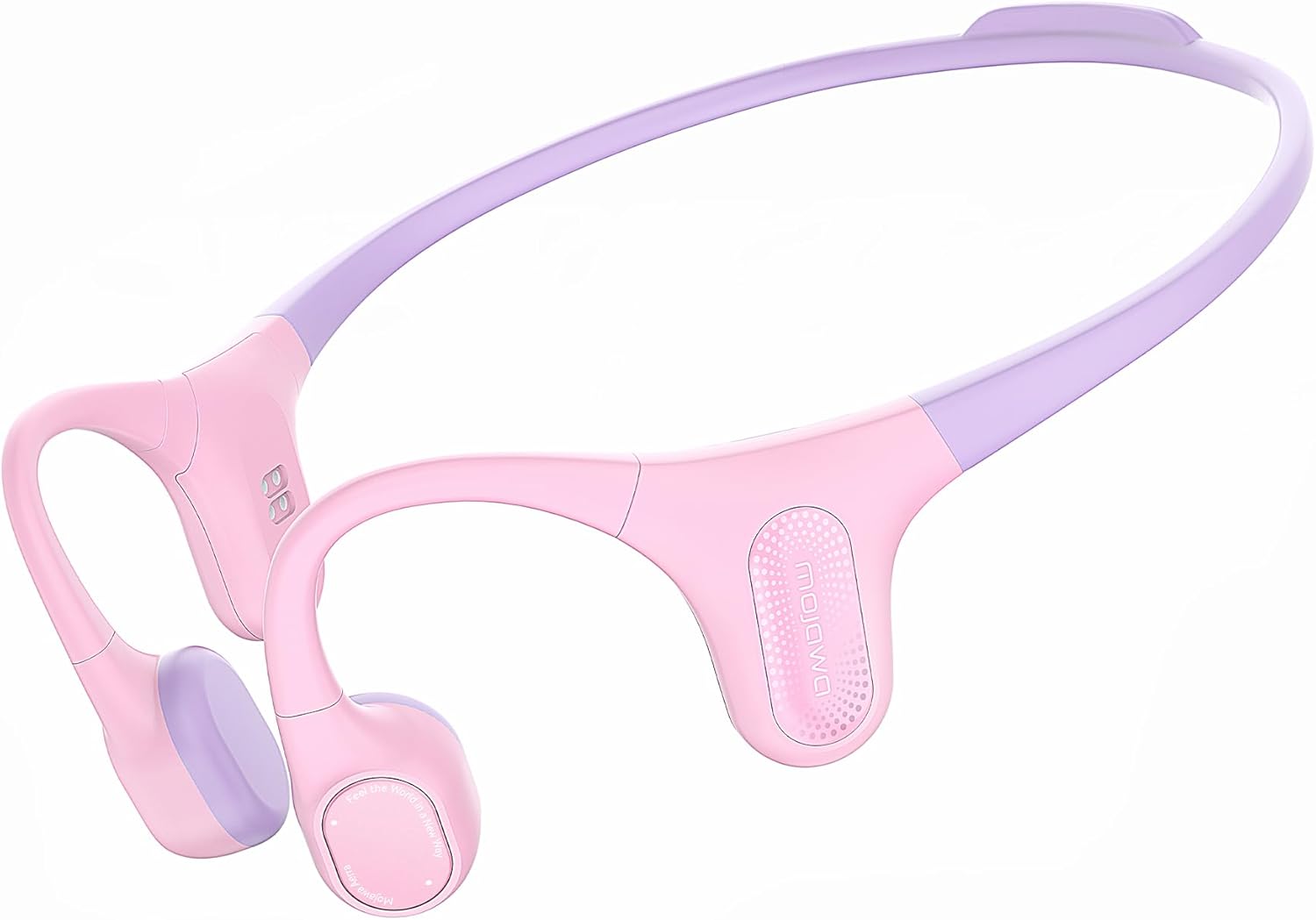 Aerra Bone Conduction Sport Headphones, IP67 Waterproof Workout Earphones, Open-Ear, Wireless Bluetooth with Mic, Secure and Comfortable for Running and Cycling, Pink and Purple