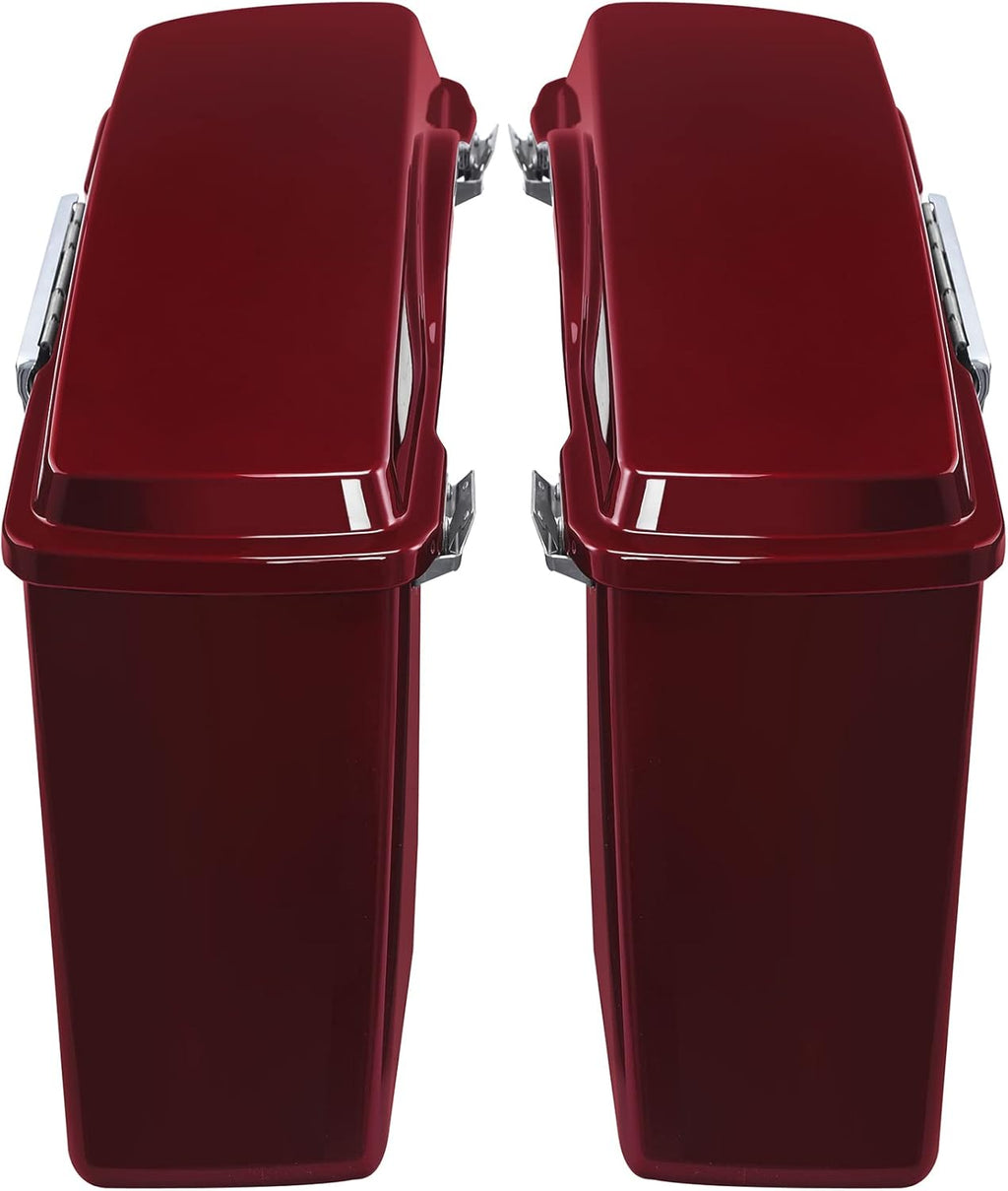 Green-L Red Hard Saddlebags Fit for Harley Touring Street Glide Road King Electra Glide 1994-2013