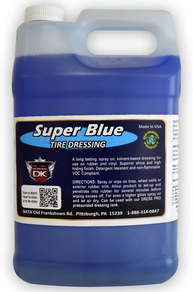 Detail King Super Blue - Tire Dressing & Tire Shine Spray - Contains Silicone for Added Protection - 1 Gallon