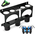 JDMON Grease Gun Holder Compatible with 2 Grease Guns, Grease Gun Rack Wall Mount Tractor, Grease Organizer, Grease Gun Storage with Removable Drip Cups & Spare Grease Tube Holder for Workshop, Garage
