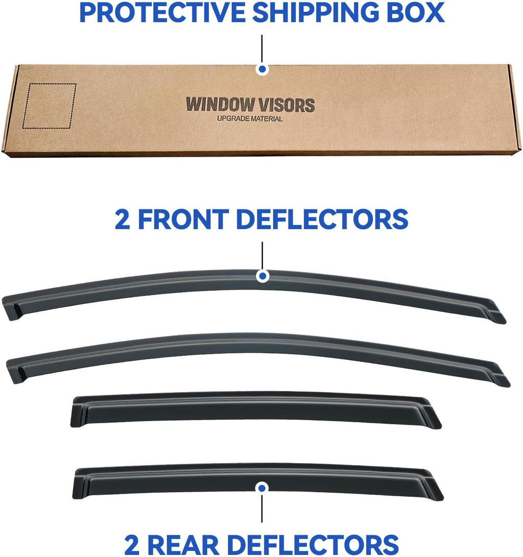 Window Visors Rain Guards for 2012 2013 2014 2015 2016 Honda CRV, Out-Channel Window Vent Wind Deflectors Visors Shades for 12 13 14 15 16 CR-V SUV