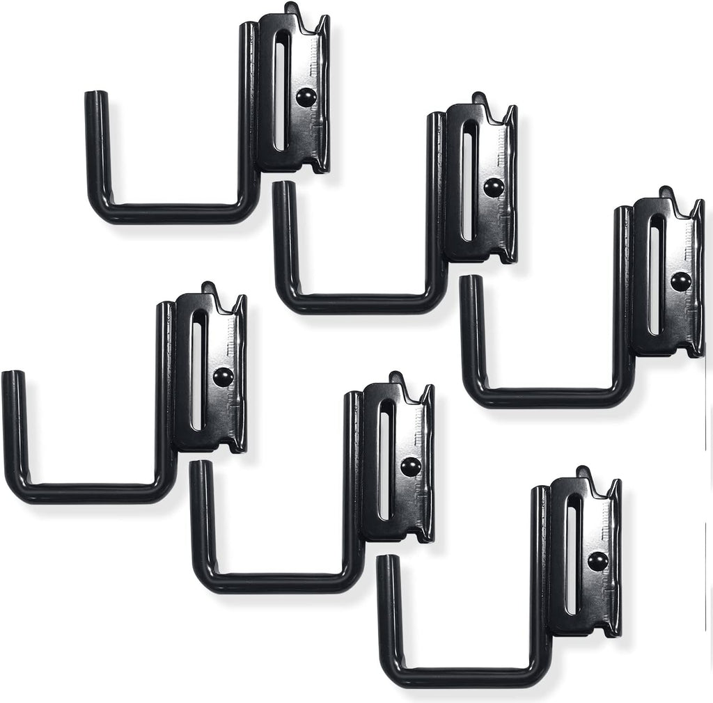 6PCS E Track J Hooks Heavy Duty E Track X Track Steel Hanger, Spring Fitting E Track Accessories for Enclosed Trailer, Cargo Van,Semi-Trucks Trailer,Black