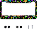 Personalise Colorful Mushrooms License Plate Frames Funny License Plate Frame Car Universal Stainless Steel Accessories Cars Decor with 2 Holes and Screws Fits Standard US Vehicles Size 12.2 x 6 Inch