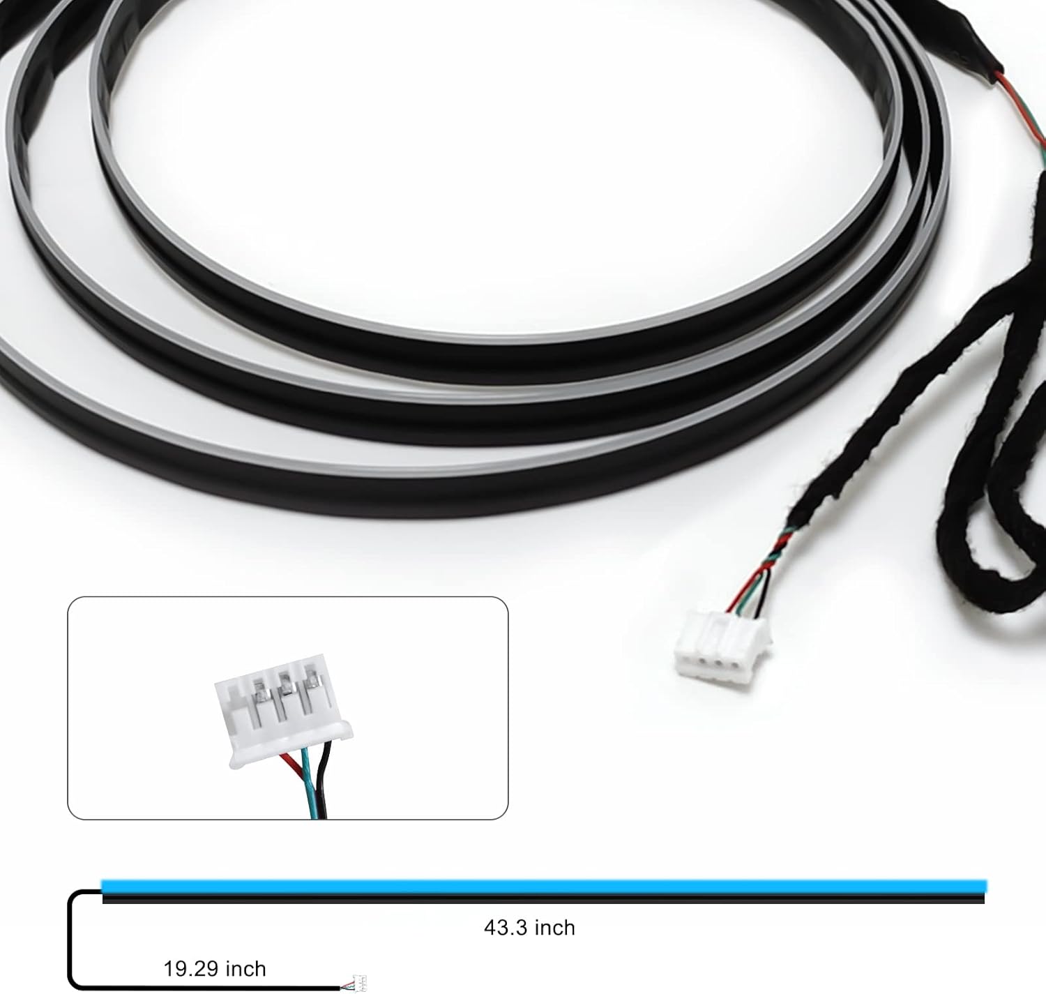 RGB Acrylic Interior Car LED Strip Light 43-inch, which fit for RGB Main Controller Connects and sub-Controller kit (not Including)