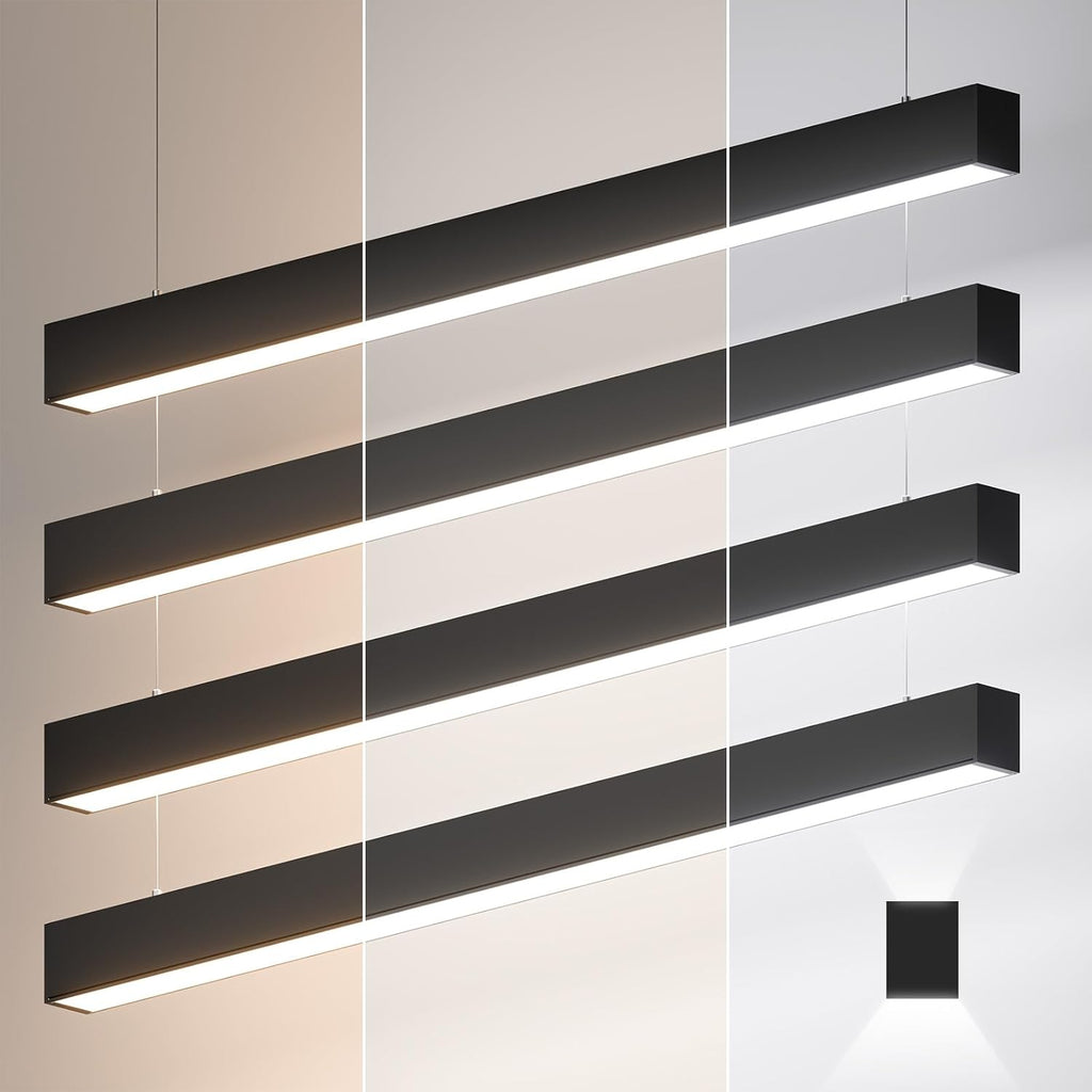 4FT LED Linear Lights 50/45/40/35/30W Up and Down Light, 3000/4000/5000K 4 Feet Commercial Shop Lighting for Office Garage Basement Shop Dining Room bar, Dimmable 4’ Architectural Fixture-4Pack