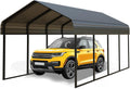 10x20FT/20x20 FT Metal Carport Heavy Duty for 2 Cars - Frame Shelter Car Garage Kits for All-Weather,Car Canopy Reinforced with Safe Boat Cover Car Ports for Yard Protection (10 x 20ft)