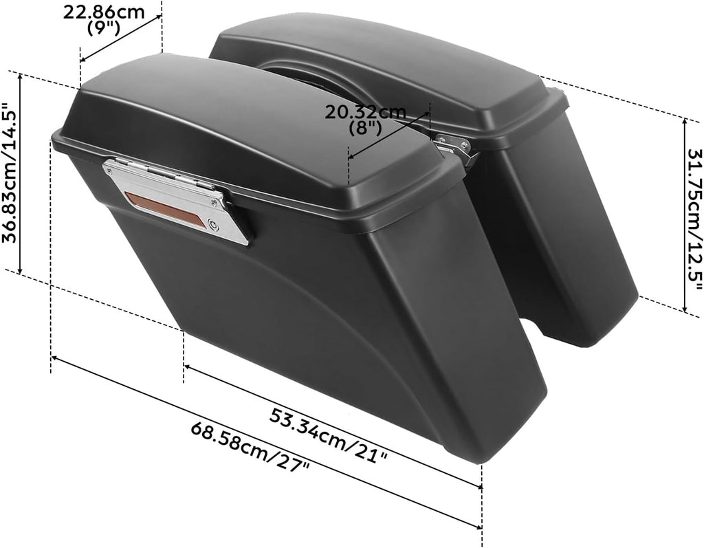 XFMT Hard Saddlebags Saddle Bag & Conversion Brackets For Harley Softail FatBoy 86-13