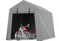 7 x 15 ft Carport Storage Shed, Portable Garage with Roll-up Zipper Door, Heavy Duty Waterproof Tarp, Storage for Motorcycle, Bike, Firewood, Garden Tools