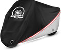 COVERVIN Motorcycle Cover, All Weather Outdoor Waterproof Night Protection with Reflective Strips, Locking Holes and Storage Bag for 86 Inch Suzuki, Kawasaki, Honda, Harley-Davidson(Silver M)