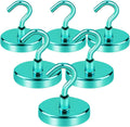 LOVIMAG Cruise Ship Essentials, 110Lbs Cruise Door Magnets, Green Magnetic Hooks, Magnetic Hooks Heavy Duty for Hanging Celling, Grill, Refrigerator Kitchen-6 Pack