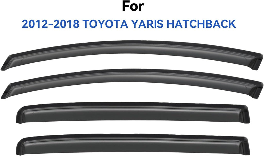 Window Visors Rain Guards for 2012-2018 Toyota Yaris Hatchback, Out-Channel Window Vent Wind Deflectors Visors Shades for 12-18 Toyota Yaris