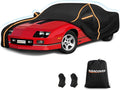 Car Cover for Chevy Camaro 1982-2002, Waterproof 210D Oxford Cloth and Cotton Cover Outdoor Full Car Covers with Zipper Windproof Heavy Duty All Weather with Wind, Sun, UV and Dust Protectio