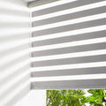 Persilux Custom Size Cordless Zebra Blinds for Windows Free-Stop Roller Windows Shades Dual Layer Light Control for Day and Night, Light Filtering Sheer Shades for Home and Bedroom Grey