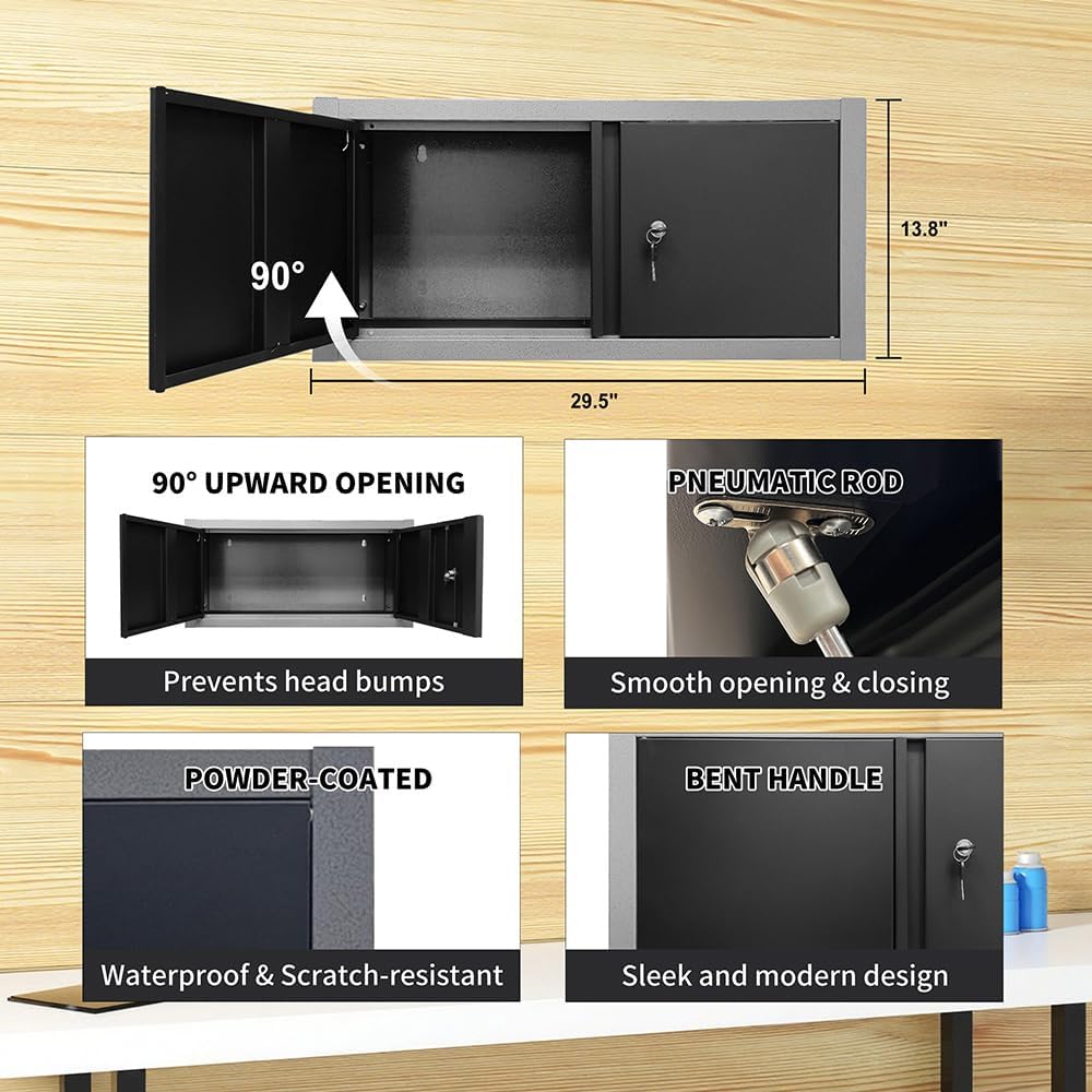 Metal Workbench Cabinet Set, Tool Cabinets with Drawers, for Workshop Basement Utility Room