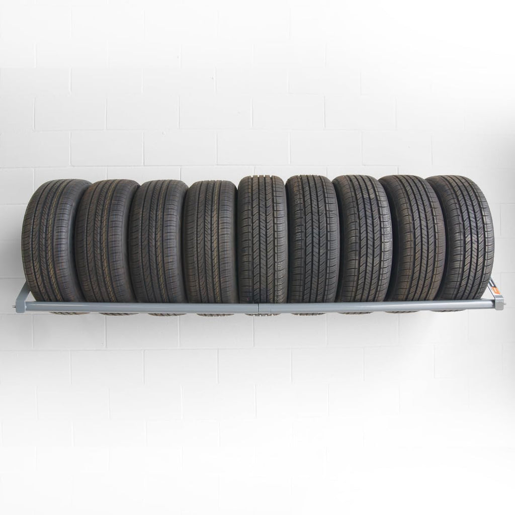Martins Industries Wall-Mount Tire Rack – Heavy-Duty Steel Storage for 8 Tires | 500 lb Capacity | Fits Up to 34" OD | Adjustable Crossbar | SUV & Light Truck Tire Holder