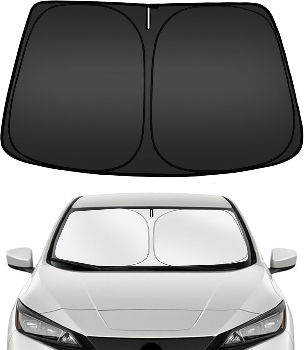 ARISMOTOR Windshield Sun Shade for Ni-ssan Leaf 2018-2025, Custom Fit Foldable Front Window Sunshade Sun Visor Protector, Block UV Rays Keep Your Car Cooler