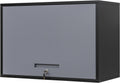 Yizosh Metal Wall Cabinet with Doors and Shelves, Wall Mounted Storage Cabinet for Garage, Basement, Kitchen, Warehouse (Black Gray, 21.6" H)