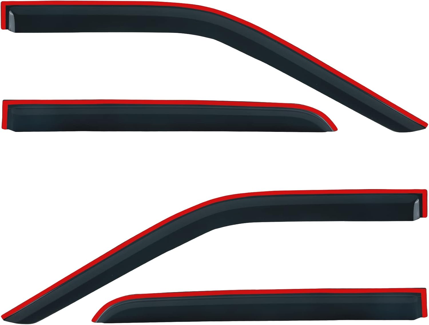 Smoke Side Wind Deflector Rain Guards Compatible with Ford F150/F Super Duty Crew Cab 2015-2025 Window Visor 4pcs 94975