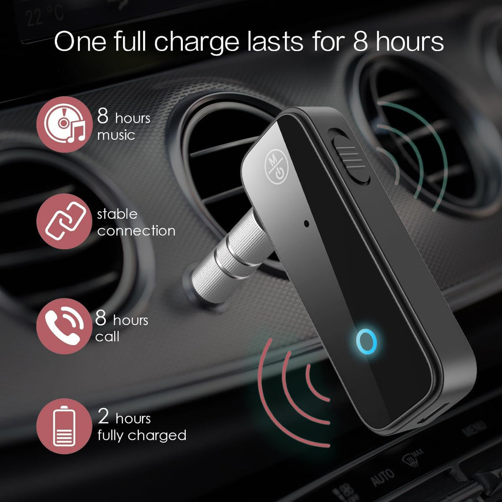 LOFICOPER Bluetooth Transmitter Receiver, Aux Bluetooth 5.0 Adapter for Car, 2 in 1 Wireless 3.5mm Audio Adapter for TV, Speakers, Stereo Systems, Headphones