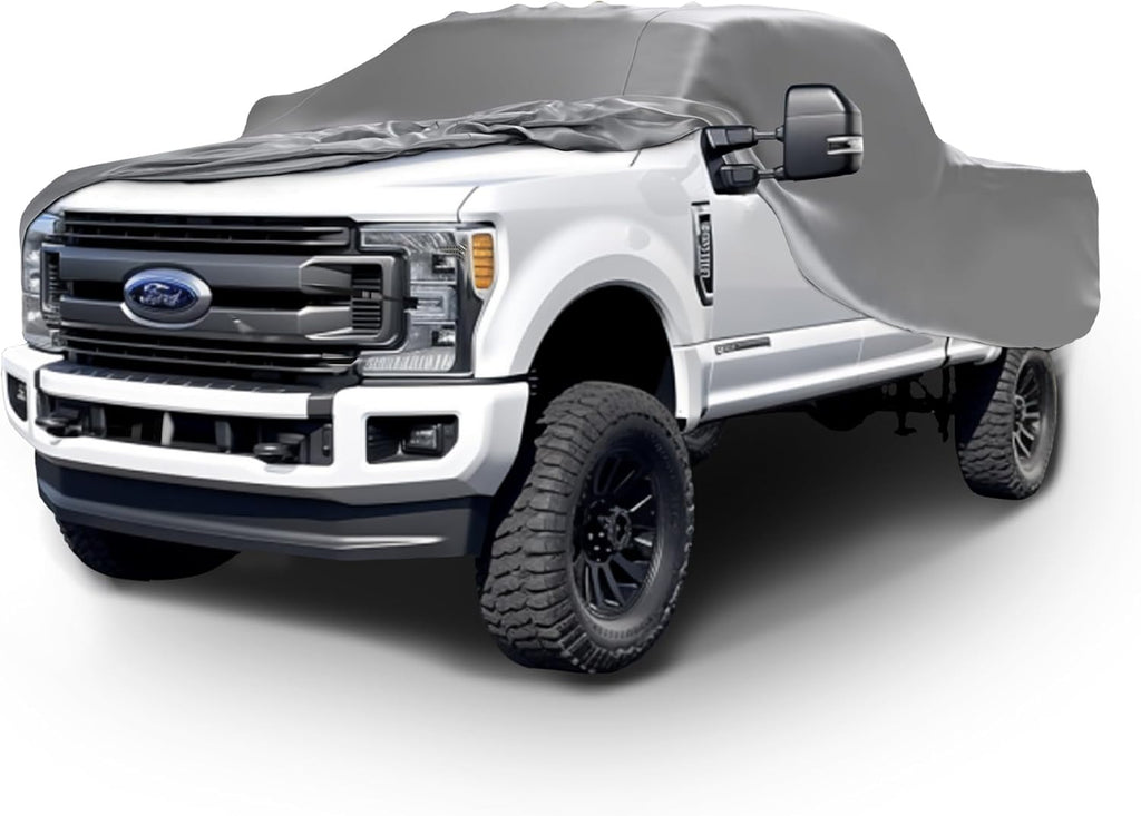 Car Covers Weatherproof Max Truck Cover & Warranty Compatible with Ford 2022-2024 F-250 Crew Cab~8' & Shell– Outdoor Cover, Prevents Theft with Cable Lock