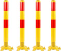 Safety Bollard Post, Spring Parking Post with Warning Stripes, Driveway Garage Security Post Barrier, Traffic Barricade Cones, for Indoor and Outdoor Parking(Yellow (4PCS))