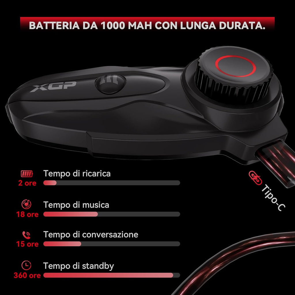 X10 10 Riders Group Mesh Motorcycle Intercom, 3000m Motorcycle Bluetooth Headset V5.3 with Audio Multitasking/Music Sharing, Helmet Communication Systems for ATV/Snowmobile/Ski,1 Pack