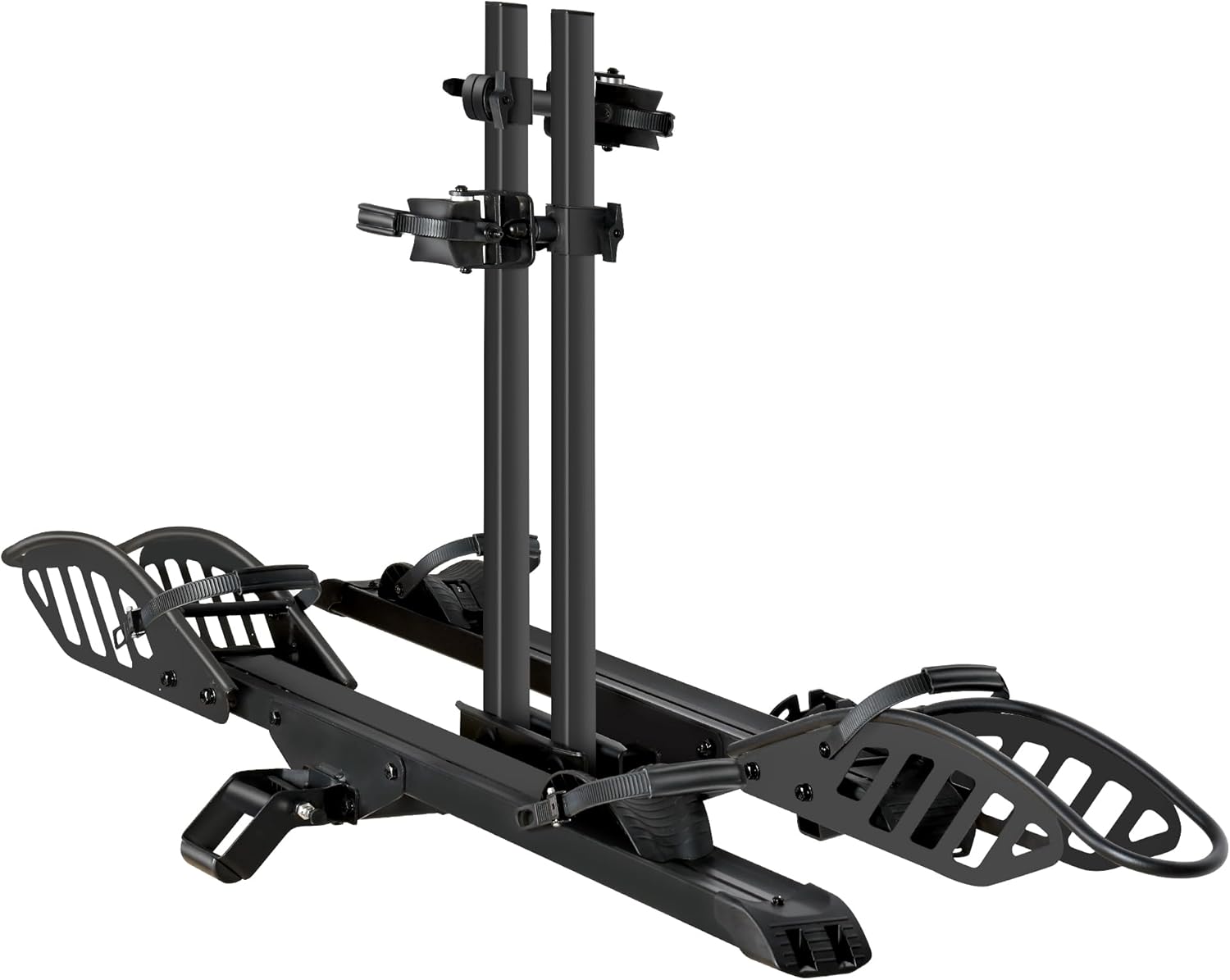 Hitch 2-Bike Rack, 200 lbs Capacity E-Bike Carrier Platform Mount, Up to 5’’ Fat Tire Bicyclefor 2’’ Receiver Cars Trucks SUVs Minivans RV, Trailer (Mate)