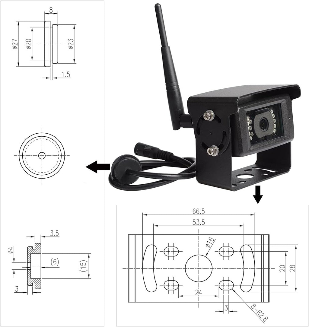 Haloview MC7108 Wireless RV Backup Camera System 7'' Monitor Built in DVR Rear View Camera with Infrared Night Vision and Wide Viewing Angle for Truck/Trailer/RV/Pickups/Camping Car/Van/Farm