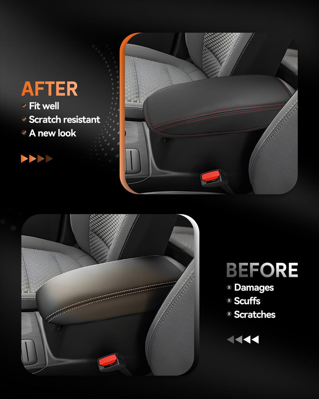 CDEFG for Ford Escape 2020-2025 Center Console Cover Armrest Box Cover for Escape 2020 2021 2022 2023 2024 2025 Accessories Console Arm Rest Protector