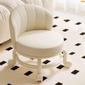 Low Rolling Stool with Backrest,Rolling Pedicure Seat,Low Stool with Wheels for Home, Office, Garage, Shop, Library (White)