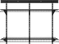 ClosetMaid MaxLoad Heavy Duty Wall Shelf Kit for Garage, 2 Shelves, Adjustable ShelfTrack Wire Shelving, Black Finish
