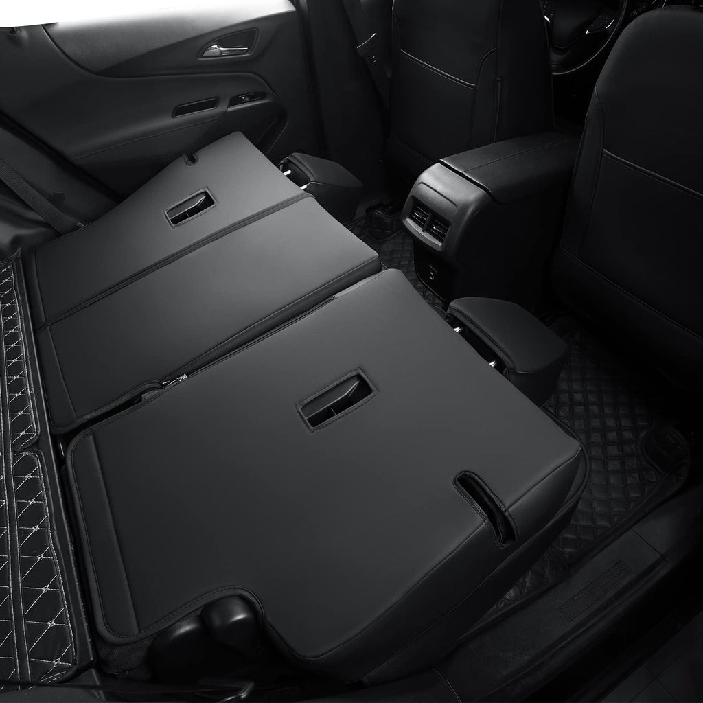 RISINGSTAR Terrain Seat Covers, fit for 2018-2024 GMC Terrain SUV with Rear Split Seats, Water Proof Faux Leather(Full Set, Black)