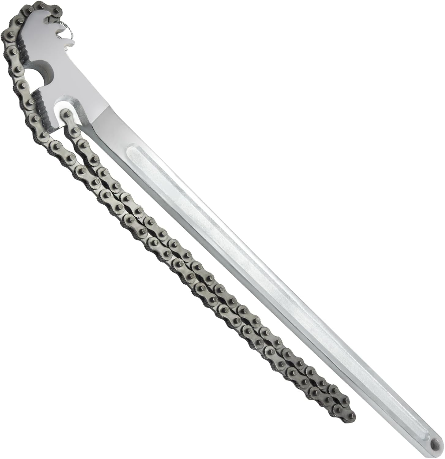 24 Inch Heavy Duty Carbon Steel Pipe Wrench, Fits Max 12 Inch Diameter, Adjustable Large Chain Oil Filter Wrench for Universal Use
