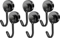 FINDMAG Magnetic Hooks, 40Lbs+ Strong Magnet Hooks for Cruise Cabins, Powerful Neodymium Magnets with Hooks for Hanging, Swivel Swing Black Magnetic Hooks for Fridge, Whiteboard, Kitchen, Toolbox