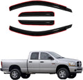 in Channel Window Visor Compatible with Dodge 02-08 Ram 1500 03-09 Ram 2500/3500 Quad Cab Sun Rain Guard Wind Deflector 194623
