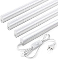 Pak 4FT LED Shop Lights, 2300LM 6500K Cool White, 20W Energy Efficient Linkable Ceiling and Under Cabinet Lighting, T5 Integrated Utility Fixture for Garage, Workshop, Basement, FCC Certified, 4 Pack