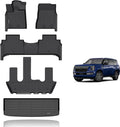 KELCSEECS® Floor Mats & Cargo Liner Custom for Nissan Armada/Infiniti QX80 2025 7 Seats (Bucket Seat)Waterproof All Weather Mats Guard Automotive Liners Front& Rear& 3rd Row Full Set Accessories Black