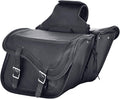 Dream Apparel Naked Cowhide Leather Motorcycle Saddle Bags Studded Throw Over Saddlebags, Motorcycle Side Bags for Honda Shadow Sportster Softail Dyna V-star (Black, No Studs)