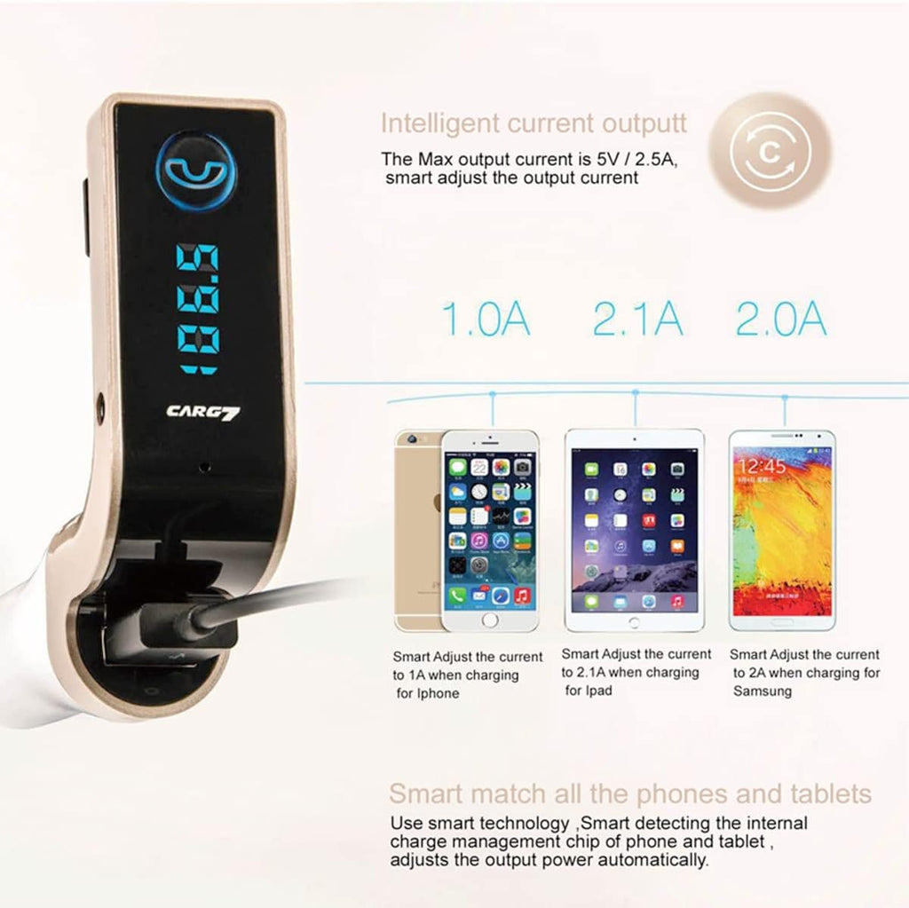 Bluetooth FM Transmitter for car,TIANSHILI handsfree Bluetooth Receiver Car Kit with Mic/TF Card/USB Drive/AUX Play for iPhone,iPad and Other Android Phones