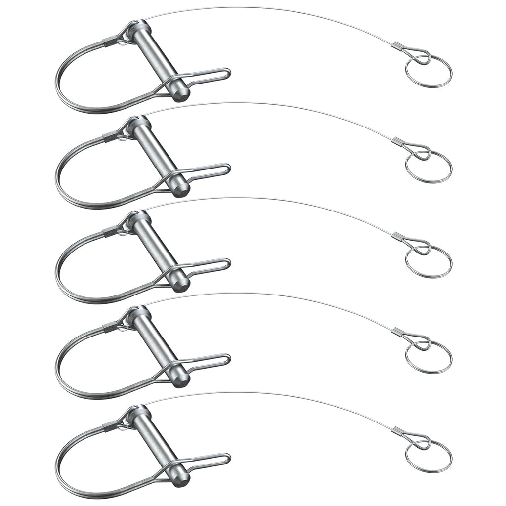 5Pcs Trailer Coupler Pin 5/16x 1-3/4（WxL） Prevents Loss Trailer Hitch Locking Pin with Plastic Coating Tether Steel Quick Release Ring for Shaft Trailer Tongue