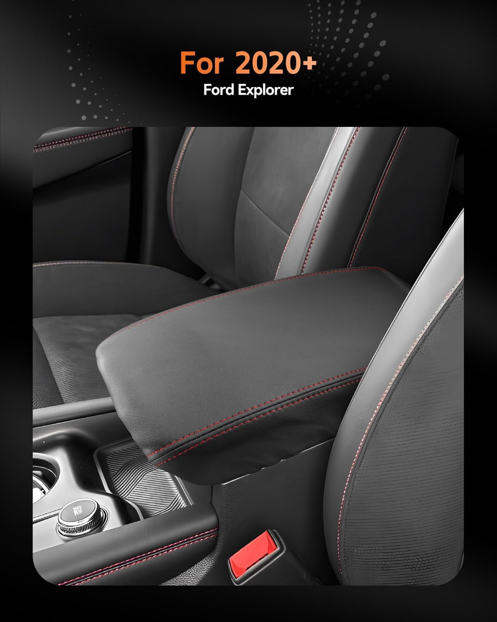CDEFG for 2025 Ford Explorer Center Console Cover Armrest Box Cover for Explorer 2020 2021 2022 2023 2024 2025 Accessories Console Arm Rest Protector