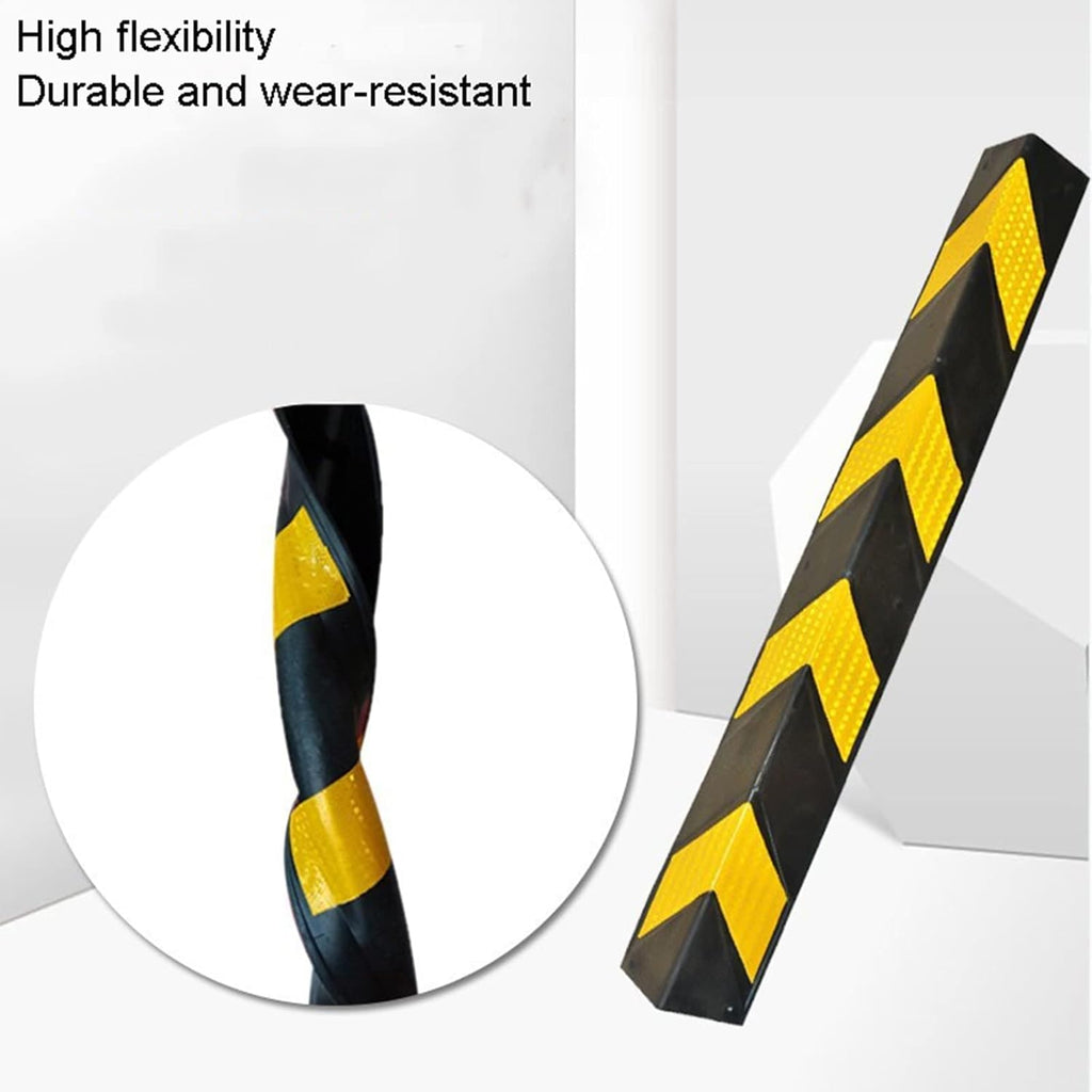 XPLKQXE Reflective Rubber Wall Corner Guard, Rubber Wall Protector Corner Protector, for Parking Protection Car Corner Guardrail Post (Color : Black+Yellow, Size : 1pcs)