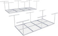 FLEXIMOUNTS 4x8 Overhead Garage Storage Rack, Adjustable Organization System, Heavy-Duty Metal Ceiling Racks, 2 pack, White