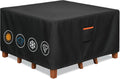 Outdoor Waterproof Furniture Cover, 86W x 86L x 28H inches Heavy Duty 600D Square Table and Chair Set Protection, Black