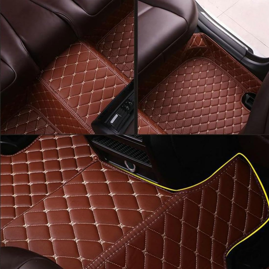 Custom Personalized Floor Mats for Cars，Luxury Full Coverage All Car Floor Mats，Anti-Slip Leather Car Mat Set ，Custom Floor Mats for 99% of Cars, Trucks & SUVs. (Green and Black)