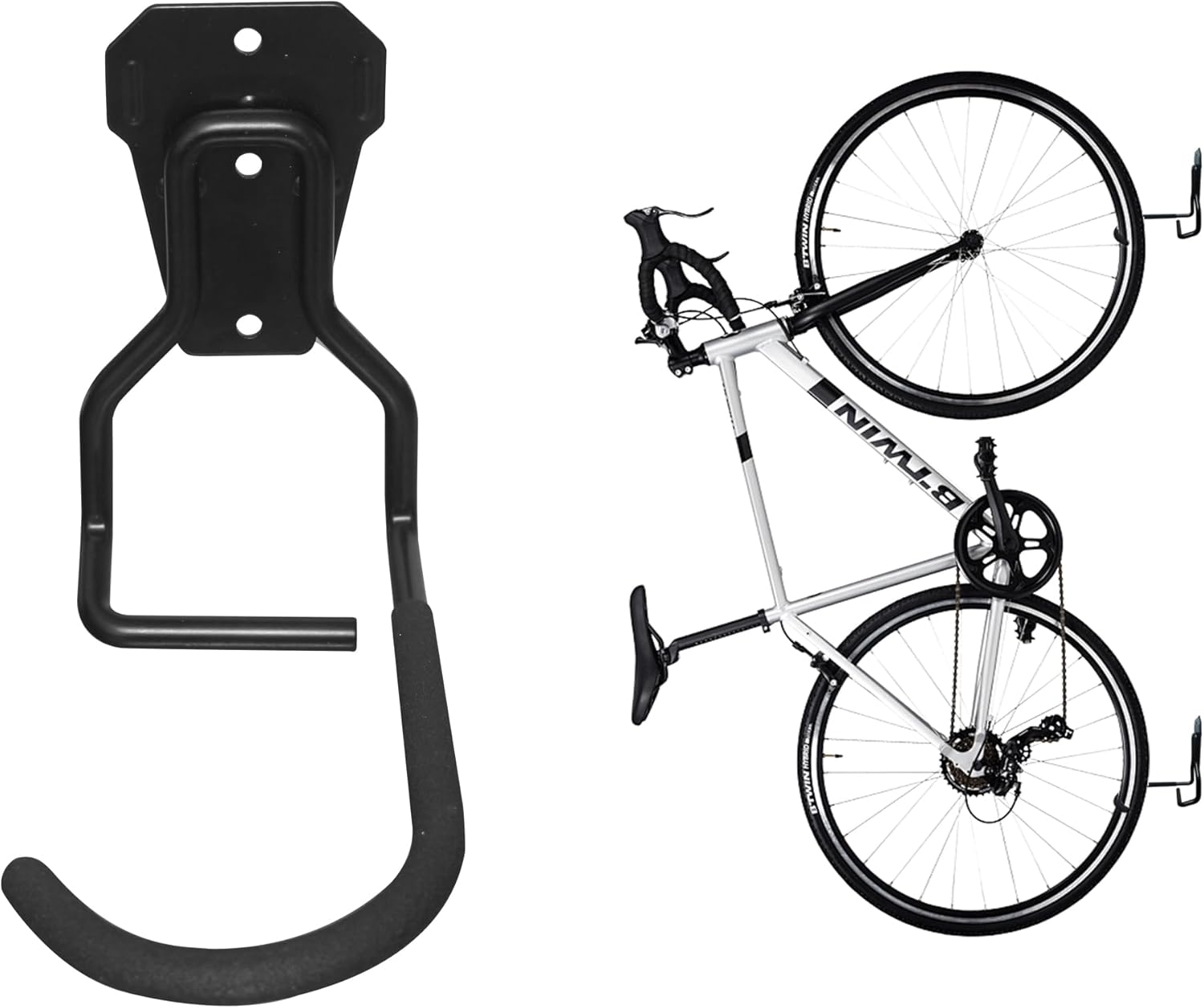 Bike Rack Wall Mount Garage Bike Hook Storage Hanger Space Saving Vertical Bike Rack Organization for Road/Mountain/Folding Bike, Holds Up to 77 Lbs
