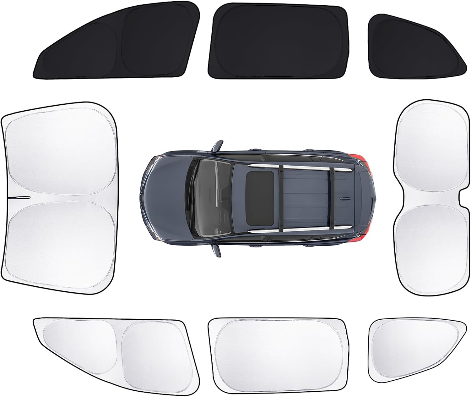 8pcs Car Window Shades for Subaru Ascent 2019-2024 2025 Accessories,Windshield Side Rear Full Sunshade,Sun Visor UV Blocking, Privacy Protection and Blackout for Camping Outdoor