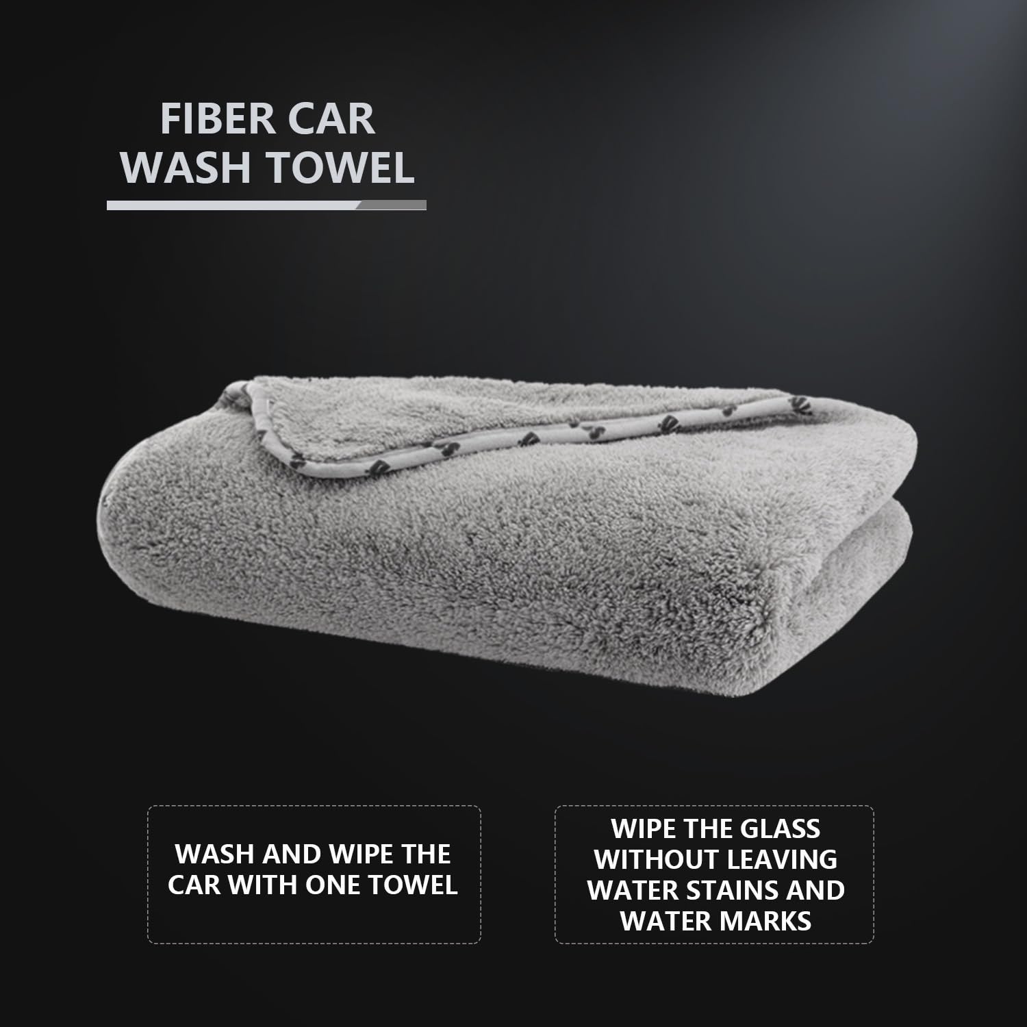 SPTA Car Microfiber Towels Woolly Mammoth Large, Super Absorbent and Soft Microfiber Towels for Cars, Gray (26.4 x 38.2 inch) -MT035
